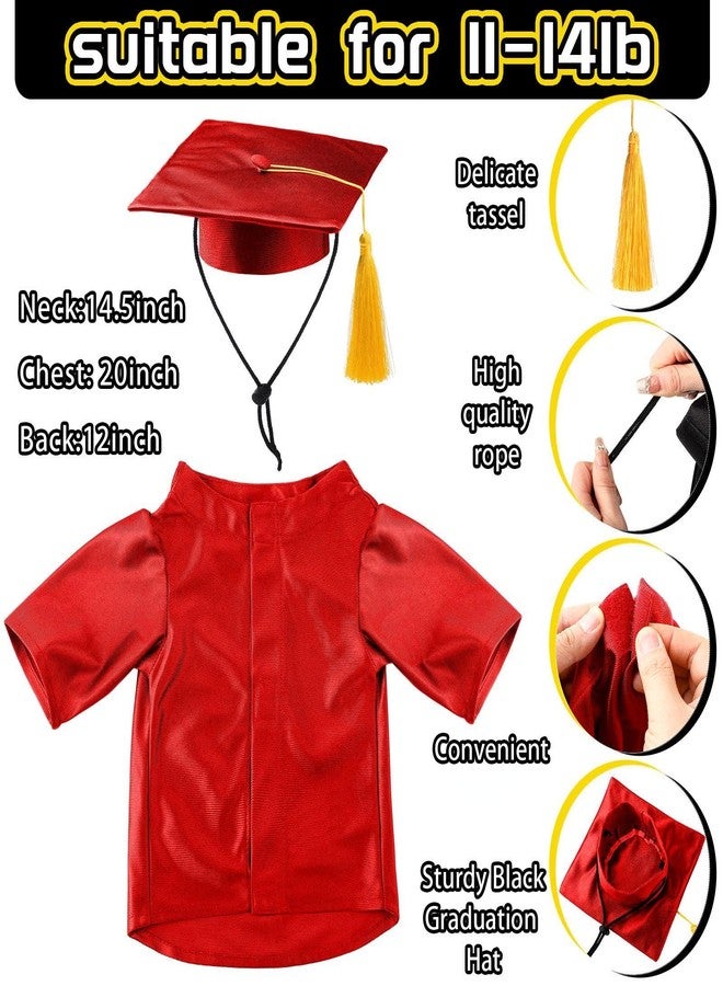 Bunnycool Dog Graduation Cap and Gown 2026 Washable Pet Graduation Costume for Dog Cat Shirt and Hat(Traditional,Marnoon,M) - Image 2